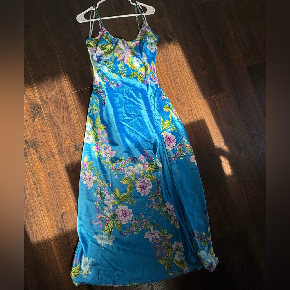 Lulu's Vibrant Blue Floral Dress
